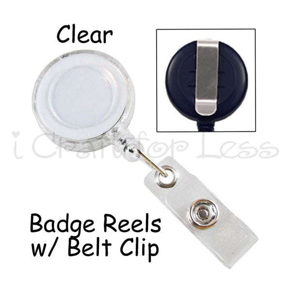 Badge Reel Lanyard with Belt / Slide Clip & Plastic Strap
