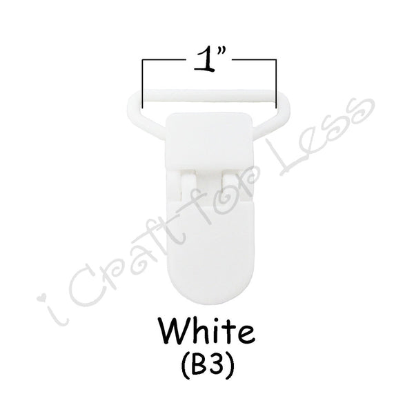 1" KAM Plastic Pacifier / Suspender Clips