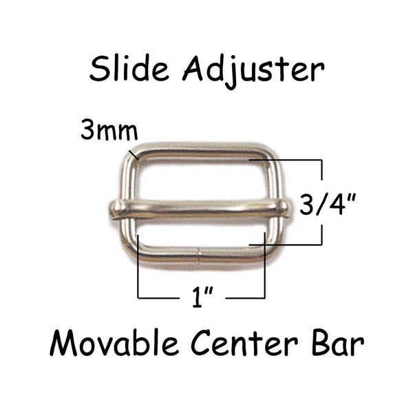 Adjustable Slide Buckle with Movable Center Bar
