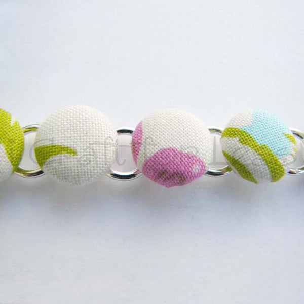 Silver Disk / Loop Chain Bracelet Blank with 9mm Glueable Pads