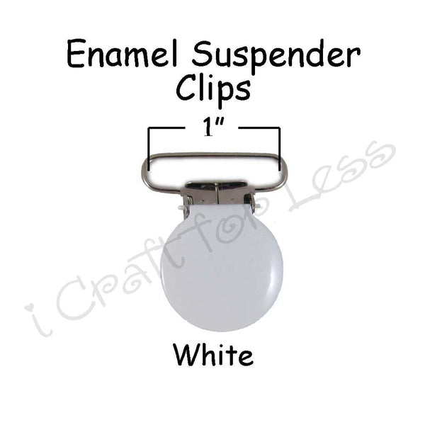 3/4" or 1" Enamel Round Face Suspender Clips