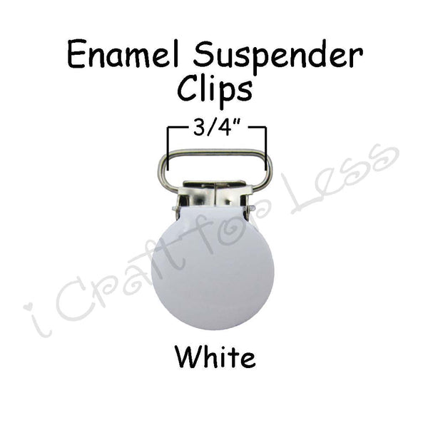 3/4" or 1" Enamel Round Face Suspender Clips