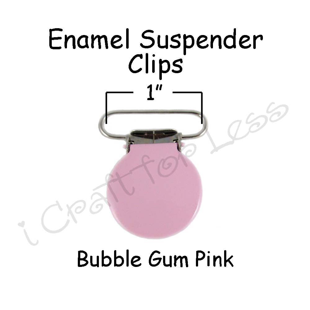 3/4" or 1" Enamel Round Face Suspender Clips