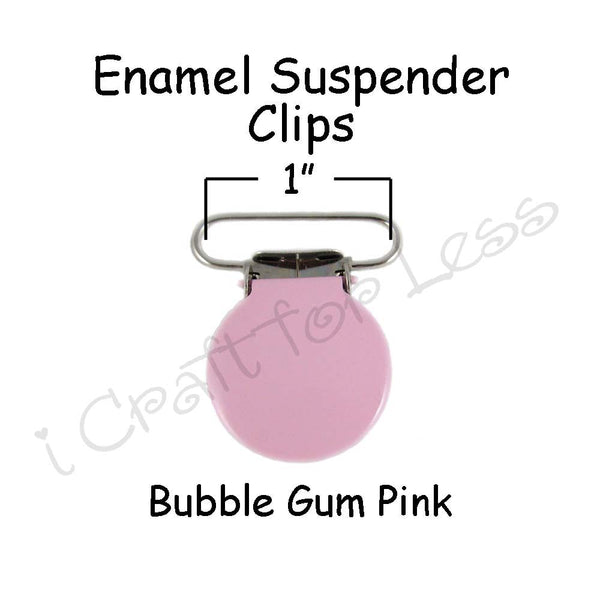 3/4" or 1" Enamel Round Face Suspender Clips