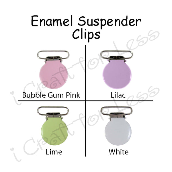 3/4" or 1" Enamel Round Face Suspender Clips