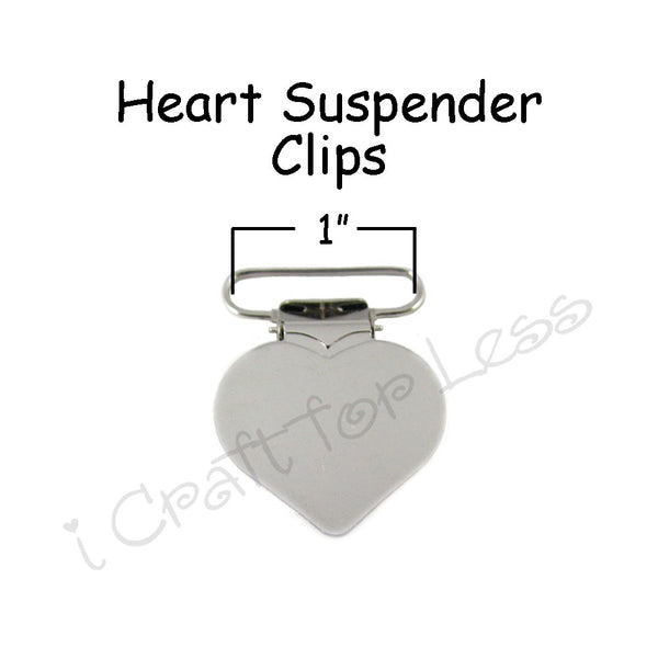 3/4" or 1" Heart Suspender Clips