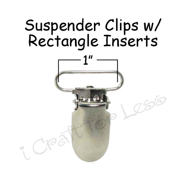 3/4" or 1" Suspender Clips with Rectangle Inserts