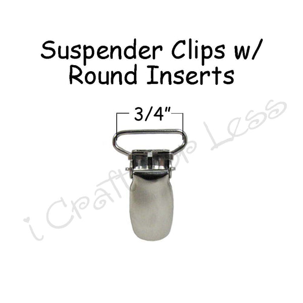 3/4" or 1" Suspender Clips with Round Inserts