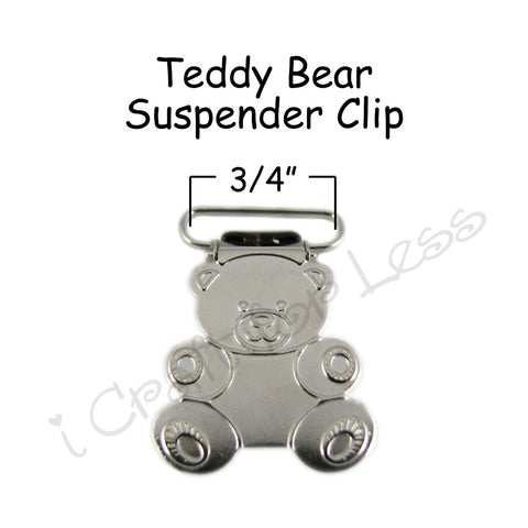 3/4" Teddy Bear Suspender Clips