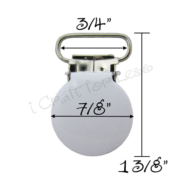 3/4" or 1" Enamel Round Face Suspender Clips