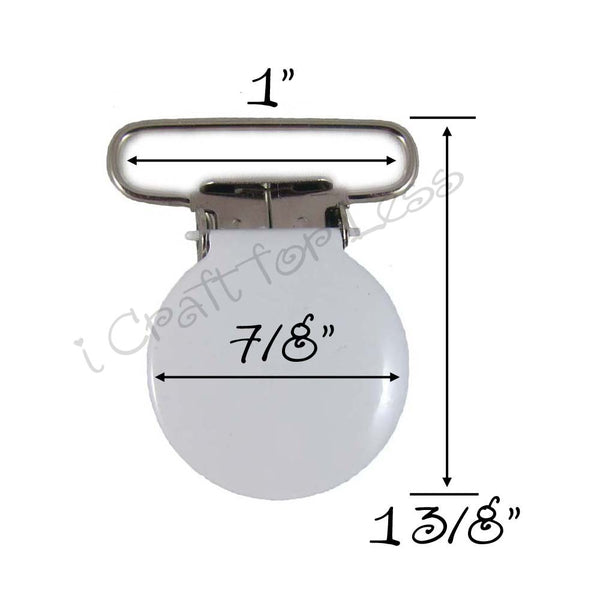 3/4" or 1" Enamel Round Face Suspender Clips